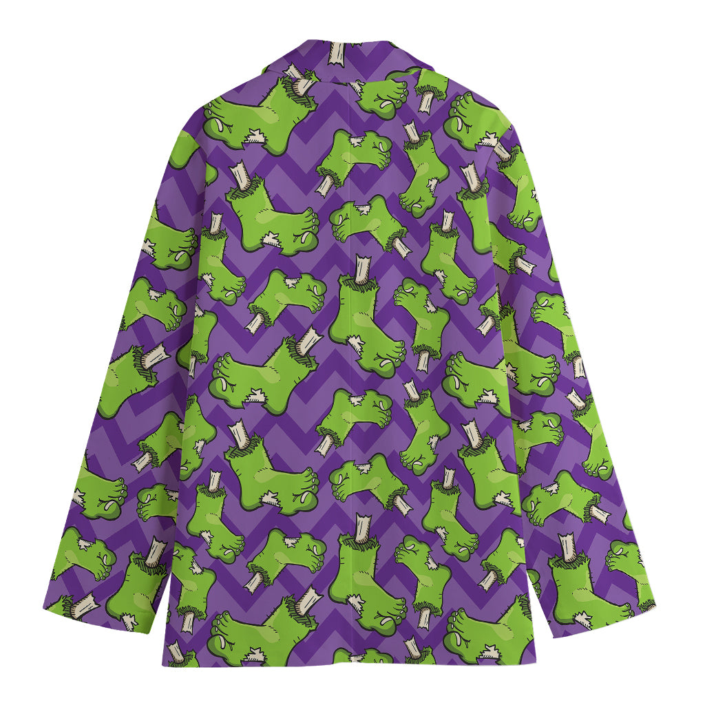 Zombie Foot Pattern Print Women's Cotton Blazer