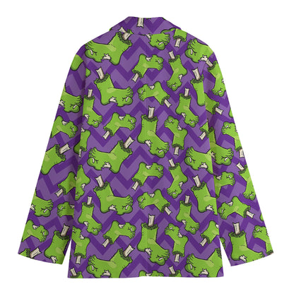 Zombie Foot Pattern Print Women's Cotton Blazer