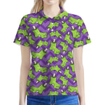 Zombie Foot Pattern Print Women's Polo Shirt