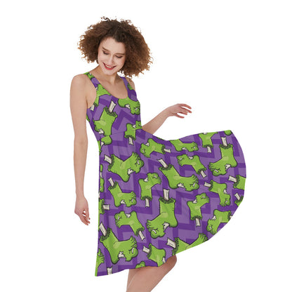 Zombie Foot Pattern Print Women's Sleeveless Dress