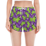 Zombie Foot Pattern Print Women's Split Running Shorts