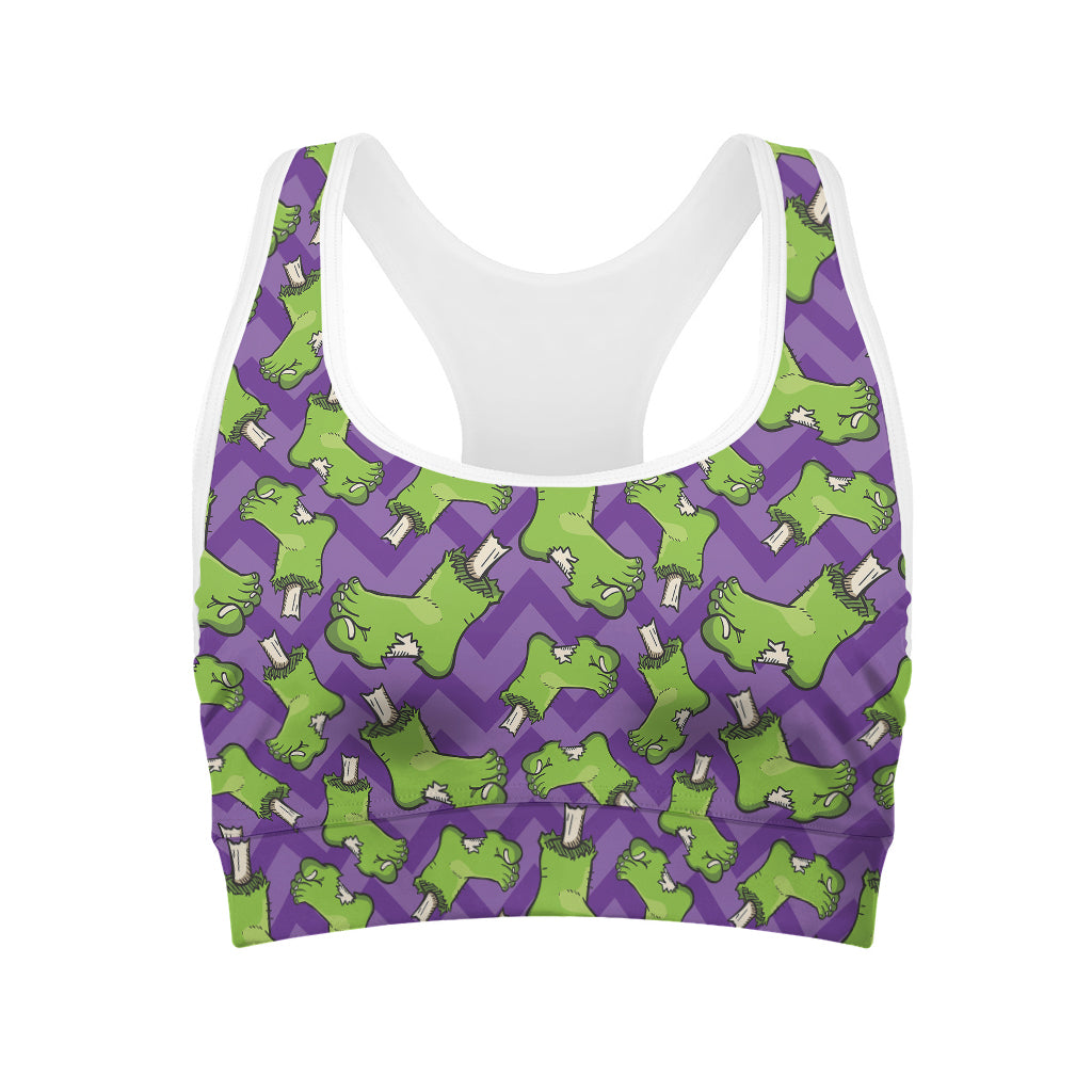 Zombie Foot Pattern Print Women's Sports Bra