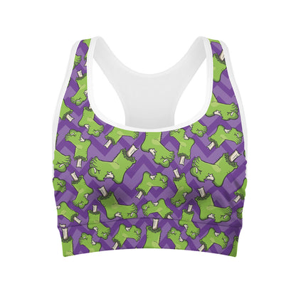 Zombie Foot Pattern Print Women's Sports Bra