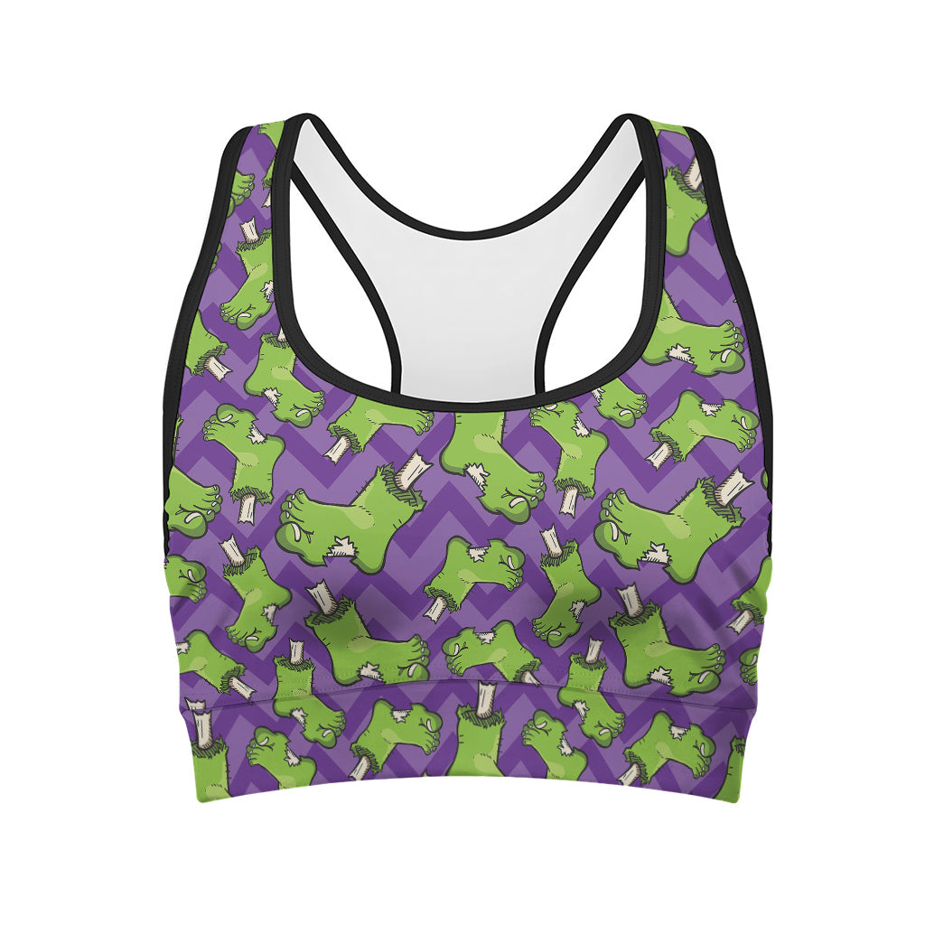 Zombie Foot Pattern Print Women's Sports Bra