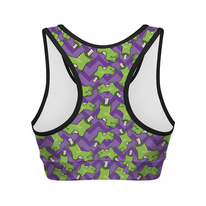 Zombie Foot Pattern Print Women's Sports Bra