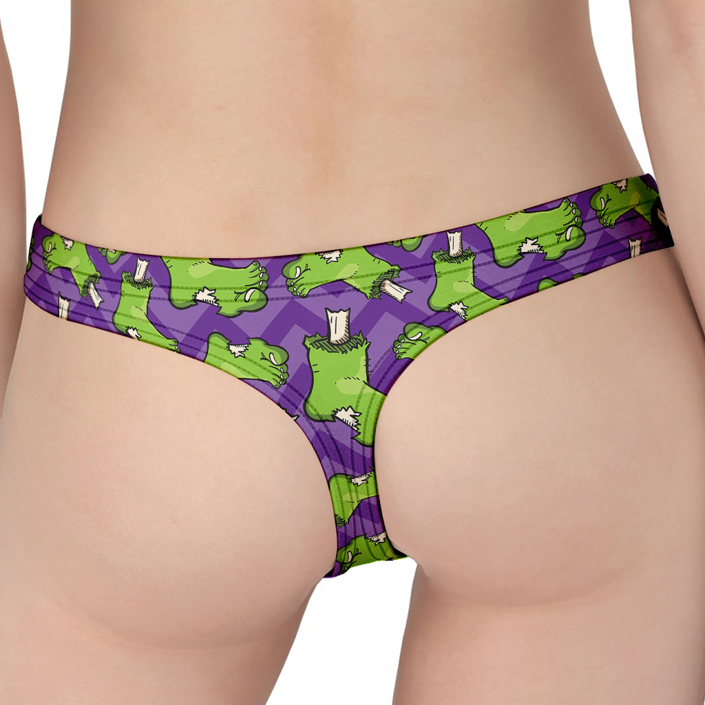 Zombie Foot Pattern Print Women's Thong