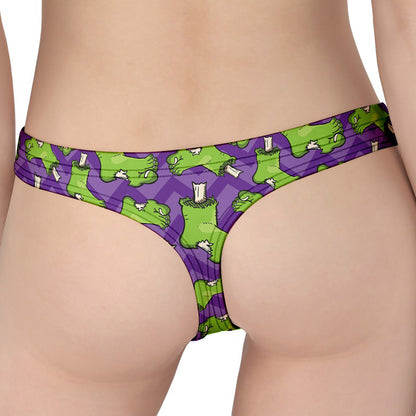 Zombie Foot Pattern Print Women's Thong
