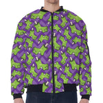 Zombie Foot Pattern Print Zip Sleeve Bomber Jacket