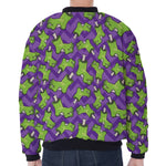 Zombie Foot Pattern Print Zip Sleeve Bomber Jacket