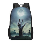 Zombie Hand Rising From Grave Print 17 Inch Backpack