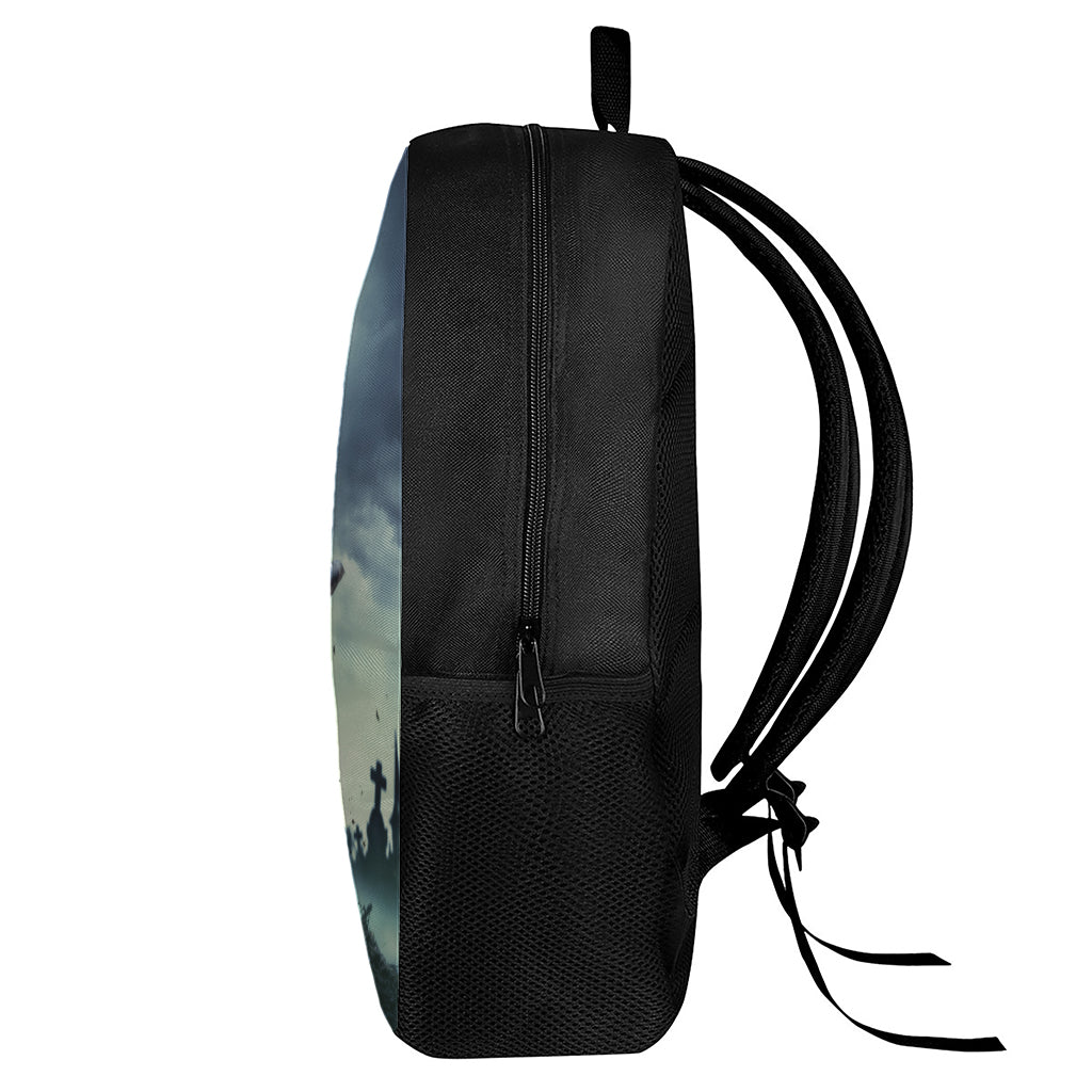 Zombie Hand Rising From Grave Print 17 Inch Backpack