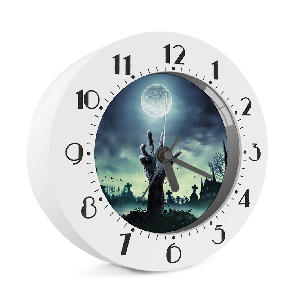 Zombie Hand Rising From Grave Print Alarm Clock