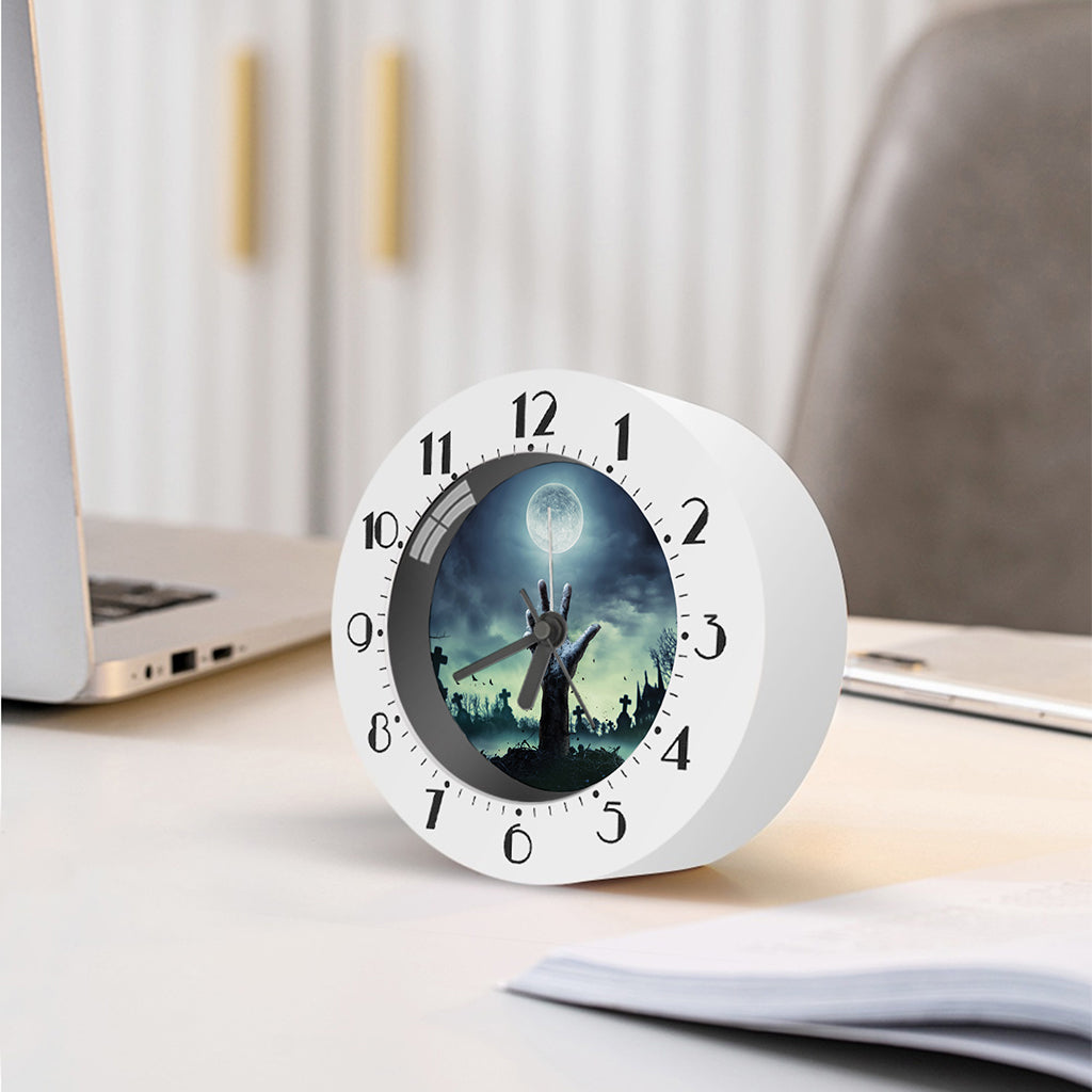 Zombie Hand Rising From Grave Print Alarm Clock