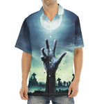 Zombie Hand Rising From Grave Print Aloha Shirt