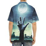 Zombie Hand Rising From Grave Print Aloha Shirt