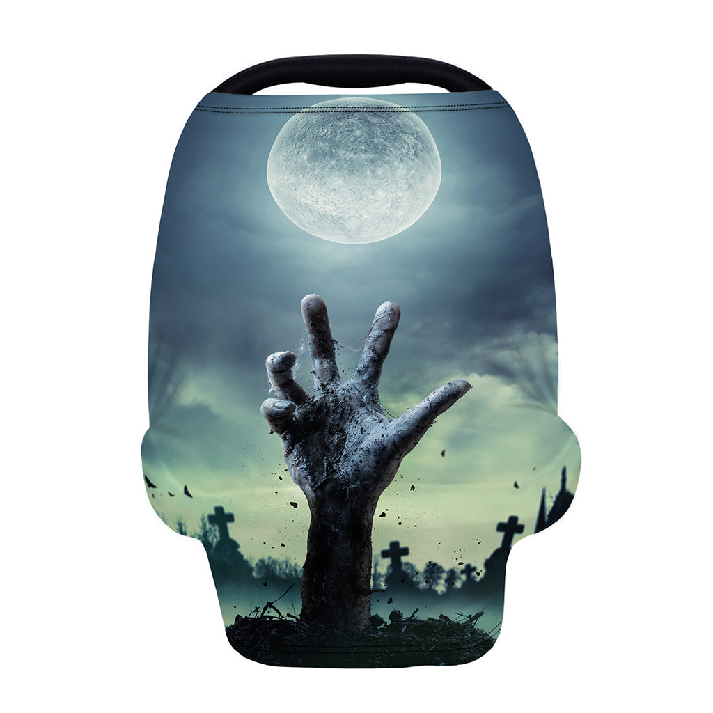 Zombie Hand Rising From Grave Print Baby Seat Cover