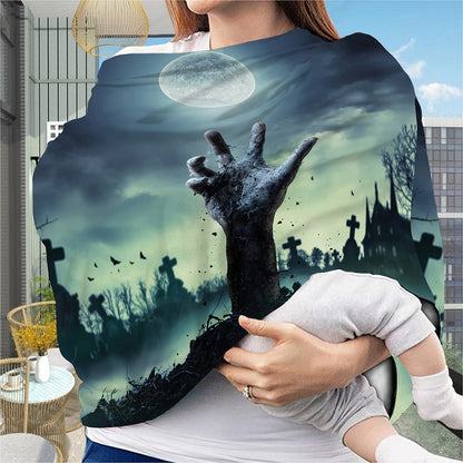 Zombie Hand Rising From Grave Print Baby Seat Cover