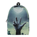 Zombie Hand Rising From Grave Print School Backpack