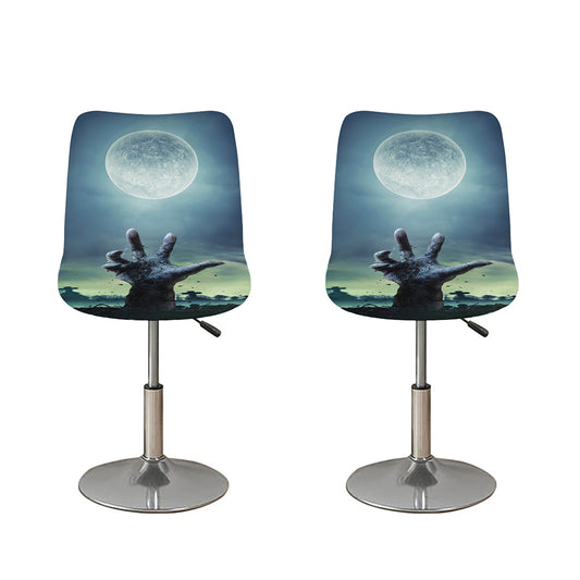 Zombie Hand Rising From Grave Print Bar Stool Covers