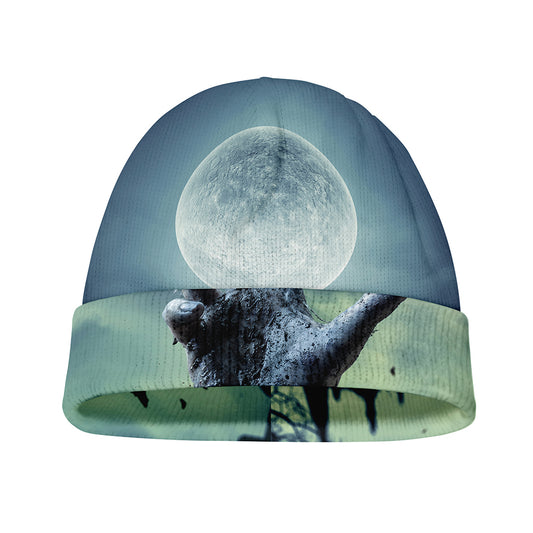 Zombie Hand Rising From Grave Print Beanie