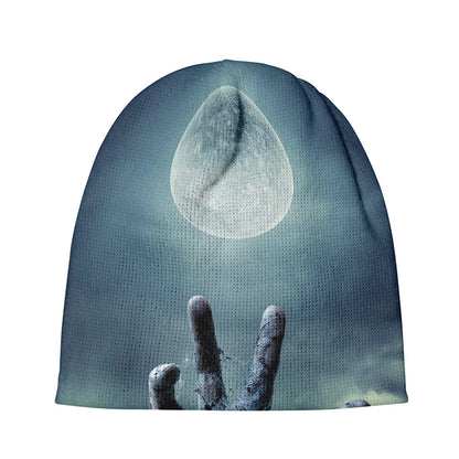 Zombie Hand Rising From Grave Print Beanie