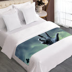 Zombie Hand Rising From Grave Print Bed Runner