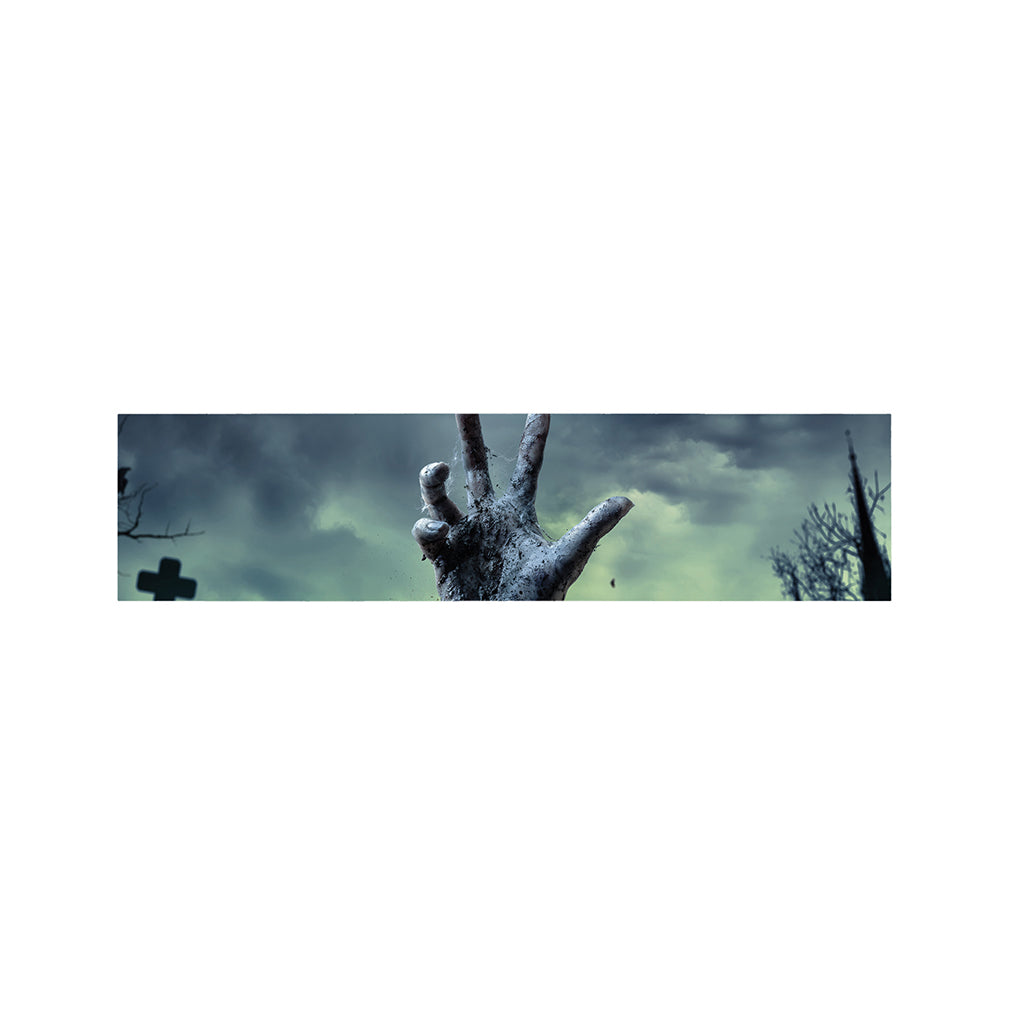 Zombie Hand Rising From Grave Print Bed Runner