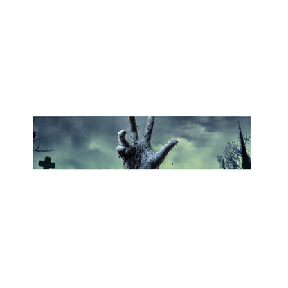 Zombie Hand Rising From Grave Print Bed Runner