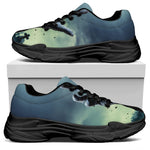 Zombie Hand Rising From Grave Print Black Chunky Shoes