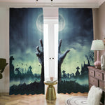 Zombie Hand Rising From Grave Print Blackout Pencil Pleat Curtains