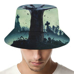 Zombie Hand Rising From Grave Print Bucket Hat