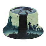 Zombie Hand Rising From Grave Print Bucket Hat