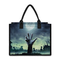 Zombie Hand Rising From Grave Print Canvas Tote Bag