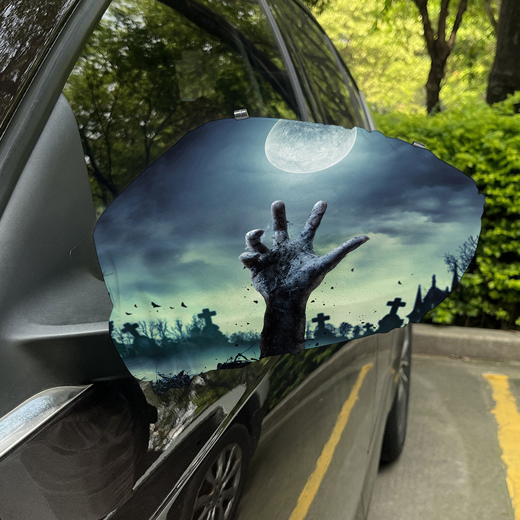 Zombie Hand Rising From Grave Print Car Side Mirror Covers