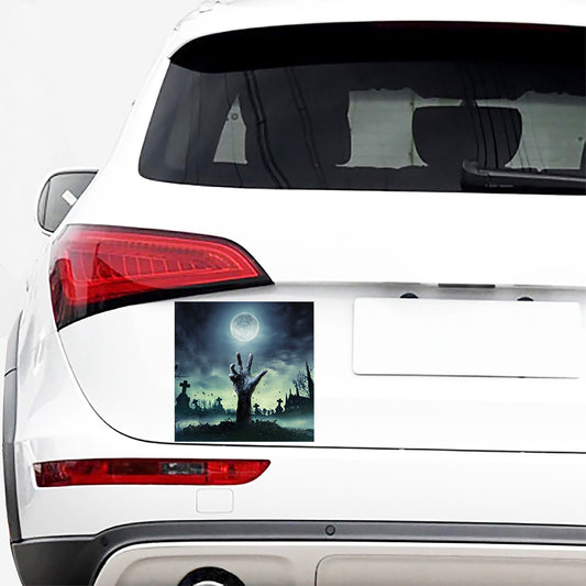 Zombie Hand Rising From Grave Print Car Sticker