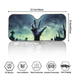 Zombie Hand Rising From Grave Print Car Windshield Sun Shade