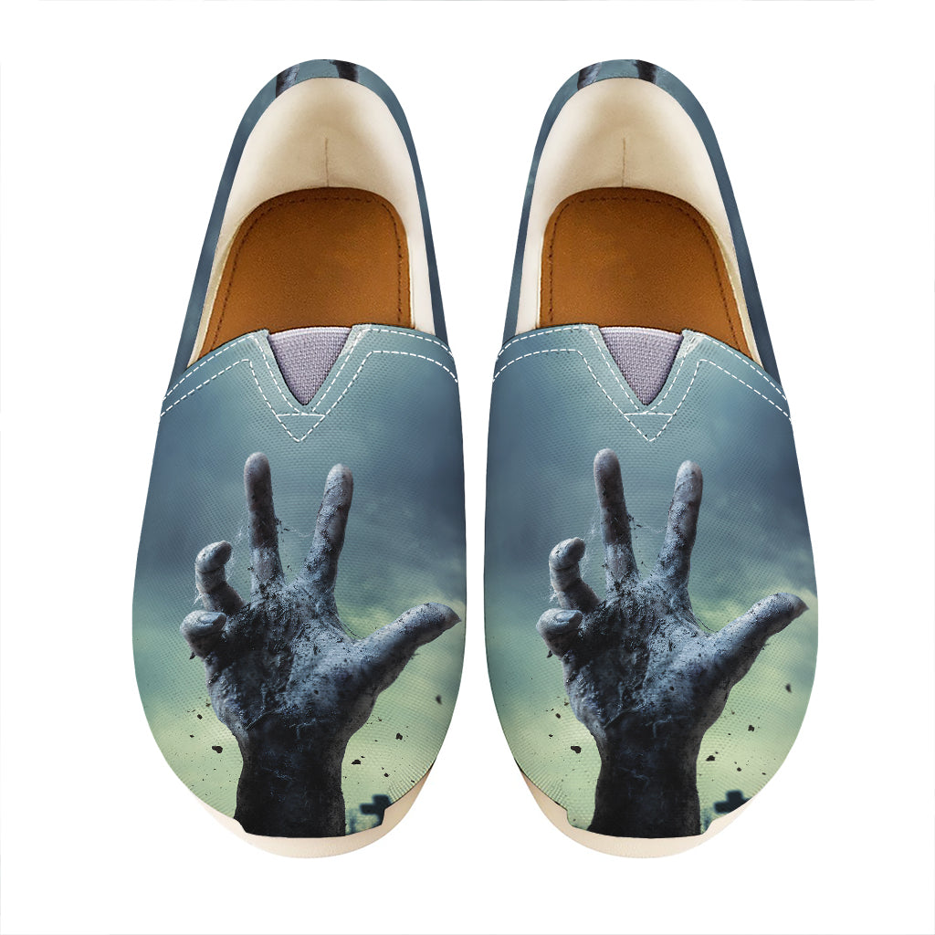 Zombie Hand Rising From Grave Print Casual Shoes