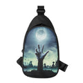 Zombie Hand Rising From Grave Print Sling Bag