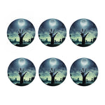 Zombie Hand Rising From Grave Print Coaster Set