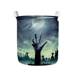 Zombie Hand Rising From Grave Print Collapsible Laundry Basket