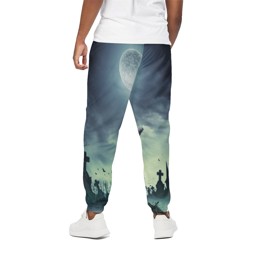 Zombie Hand Rising From Grave Print Cotton Pants