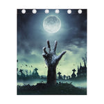 Zombie Hand Rising From Grave Print Curtain