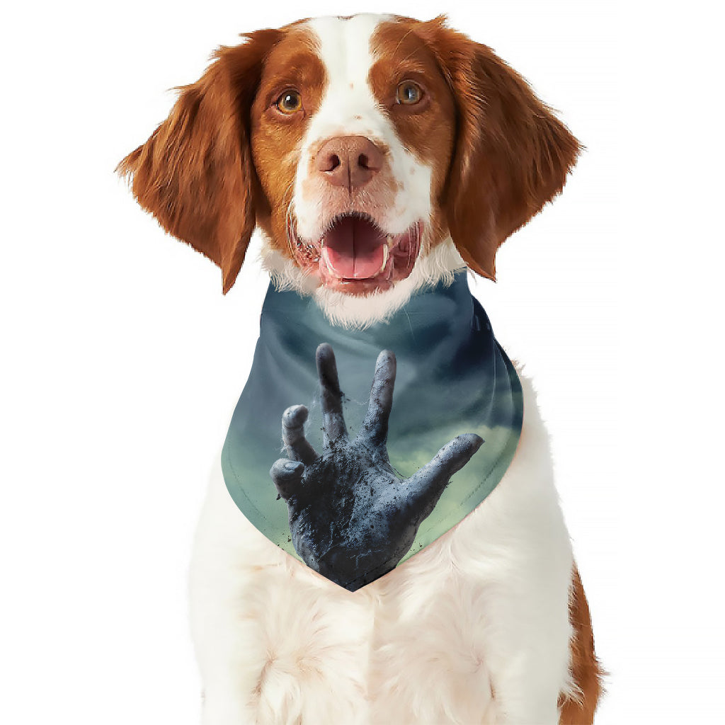 Zombie Hand Rising From Grave Print Dog Bandana