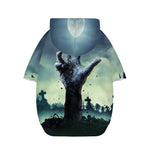 Zombie Hand Rising From Grave Print Dog Zip Up Hoodie