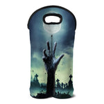 Zombie Hand Rising From Grave Print Double Neoprene Wine Tote