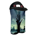Zombie Hand Rising From Grave Print Double Neoprene Wine Tote