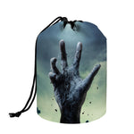 Zombie Hand Rising From Grave Print Drawstring Makeup Bag