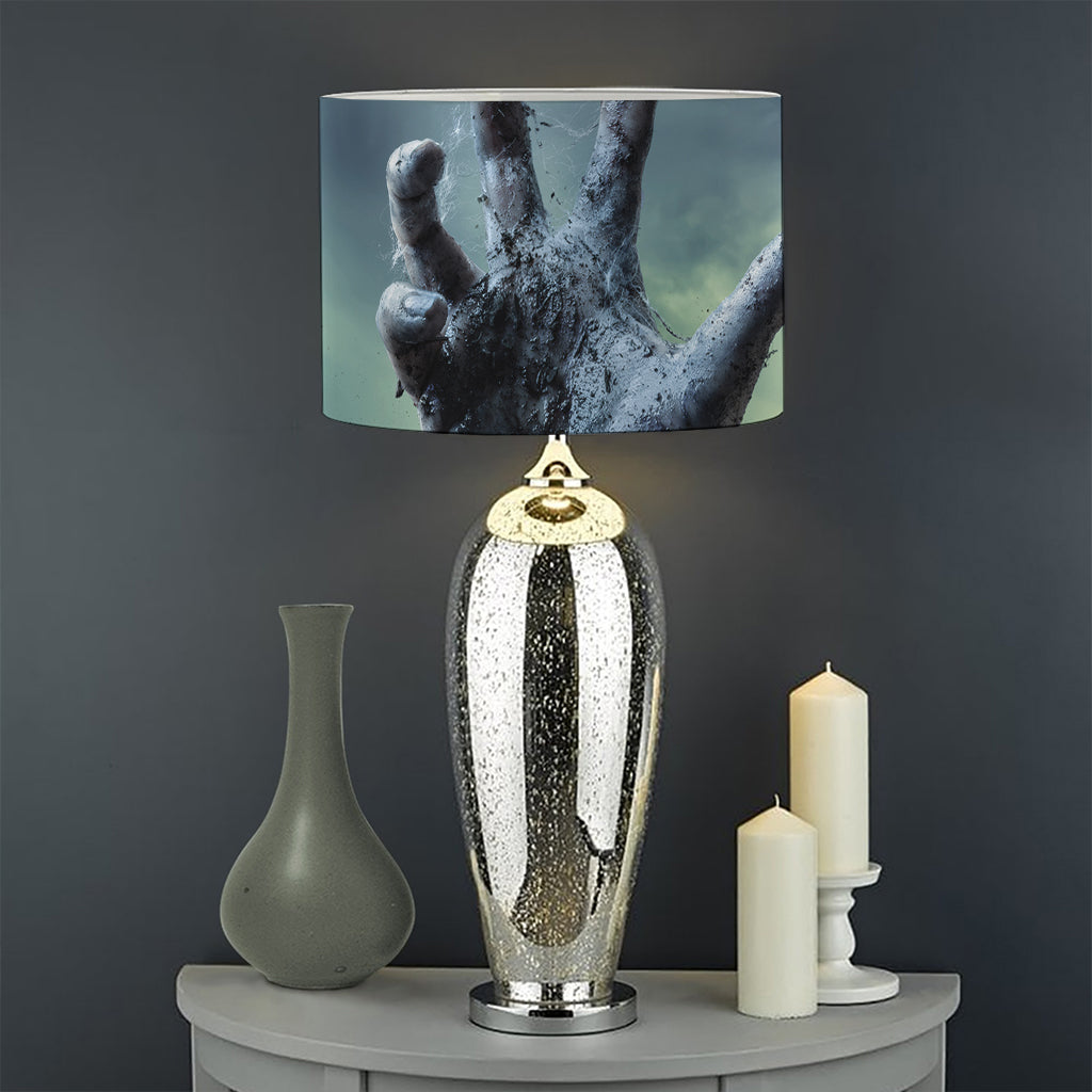 Zombie Hand Rising From Grave Print Drum Lamp Shade
