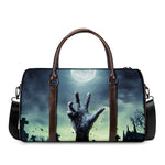Zombie Hand Rising From Grave Print Duffle Bag
