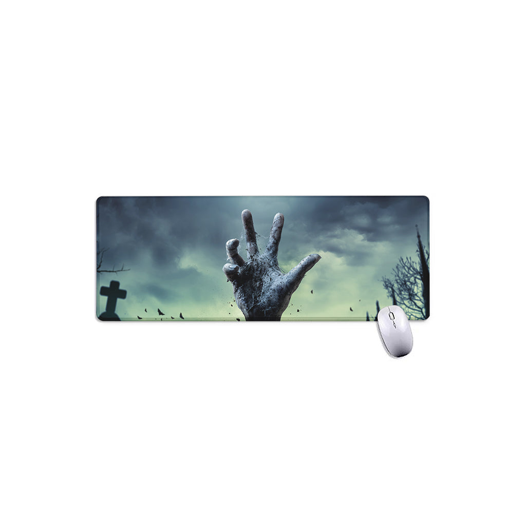 Zombie Hand Rising From Grave Print Extended Mouse Pad